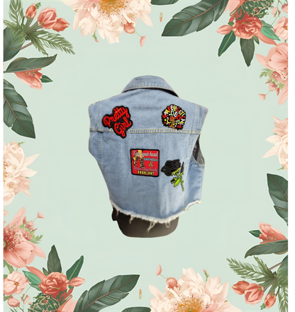 Sparkle & Strength Patchwork Denim Vest