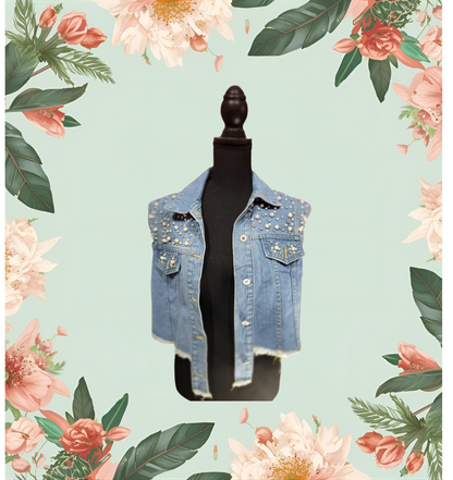 Sparkle & Strength Patchwork Denim Vest